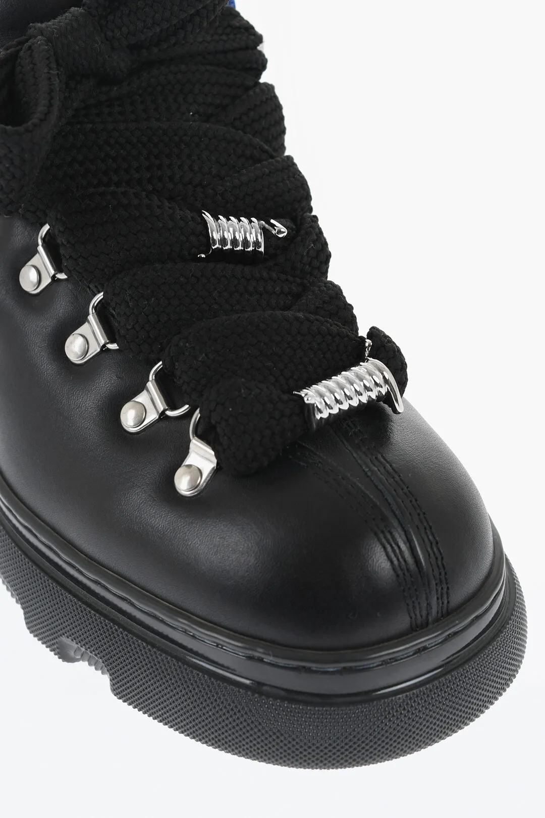 Burberry Leather Solid Color Hiking Booties