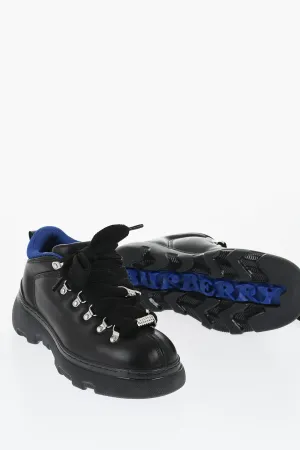 Burberry Leather Solid Color Hiking Booties