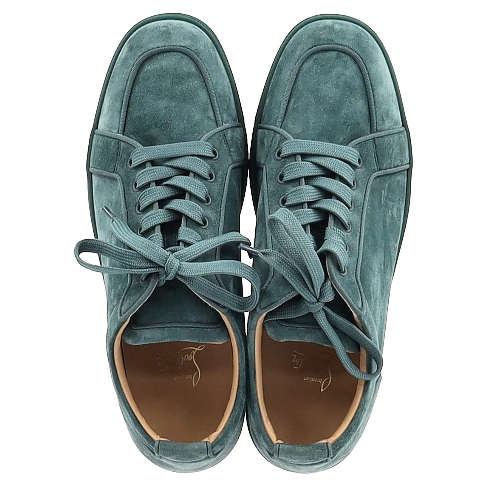 Christian Louboutin Rantulow Orlato Sneakers in Green Suede