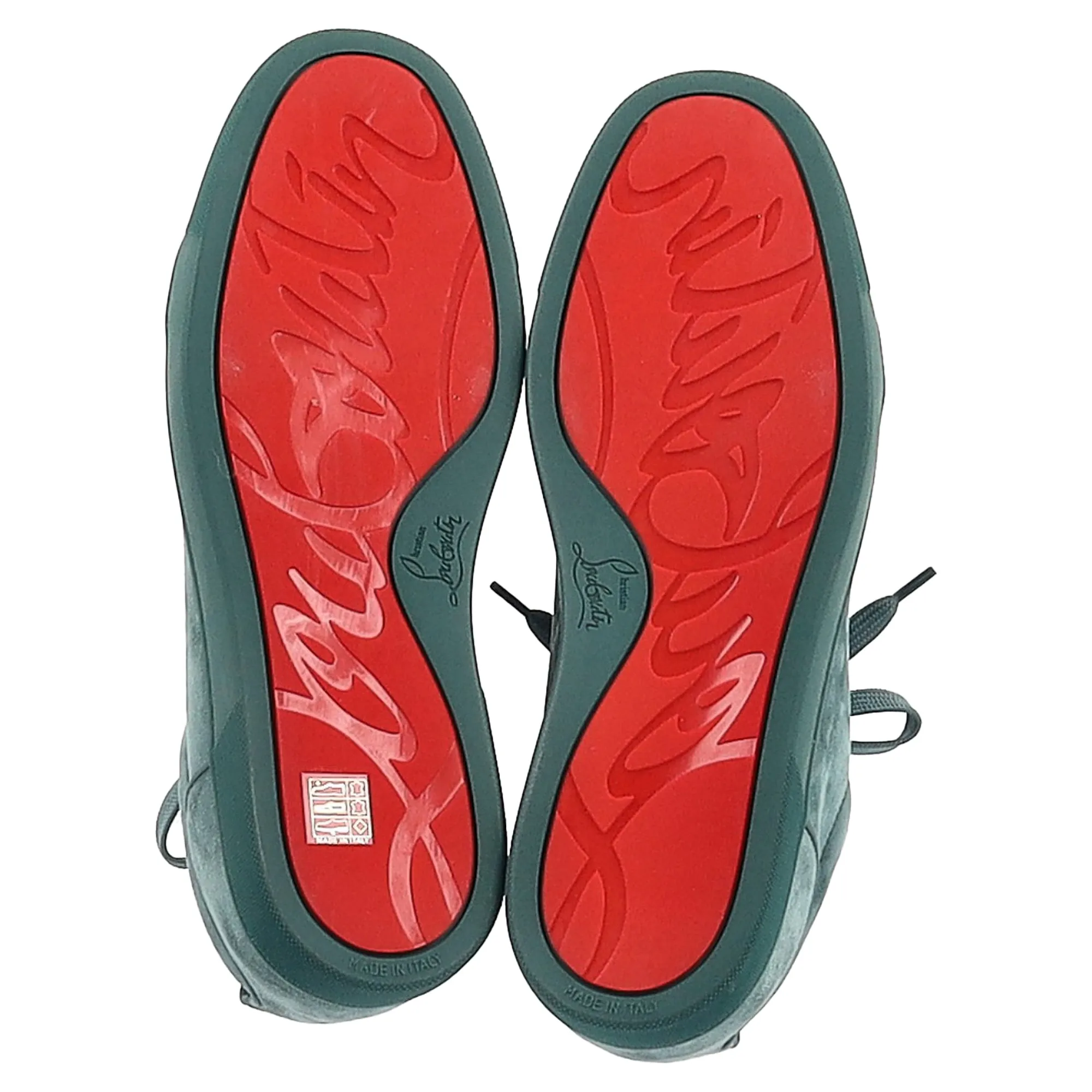 Christian Louboutin Rantulow Orlato Sneakers in Green Suede