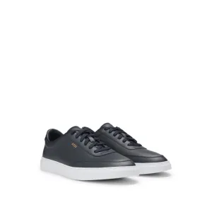 Coated-leather trainers with gold-tone logo