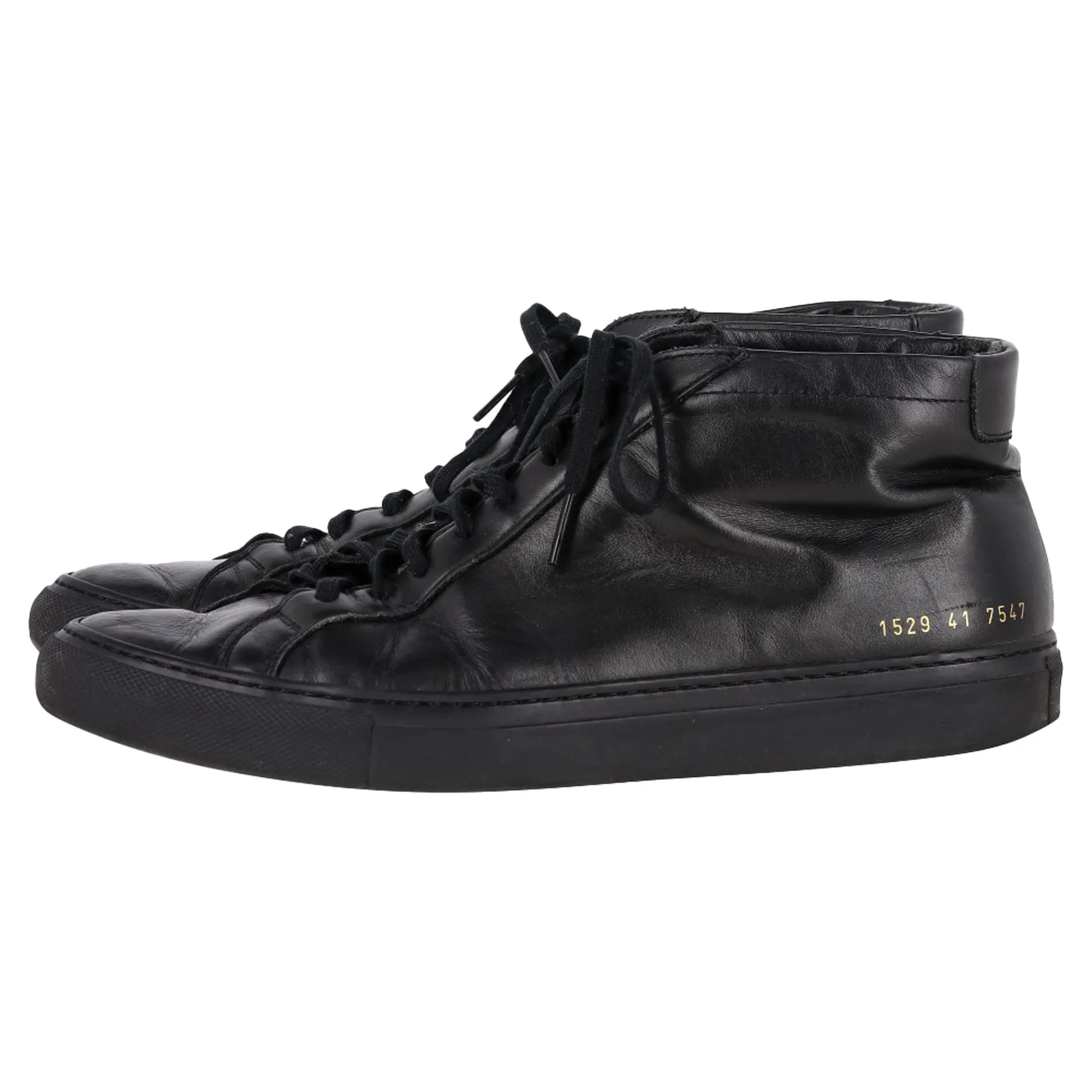 Common Projects Original Achilles High Sneakers in Black Leather