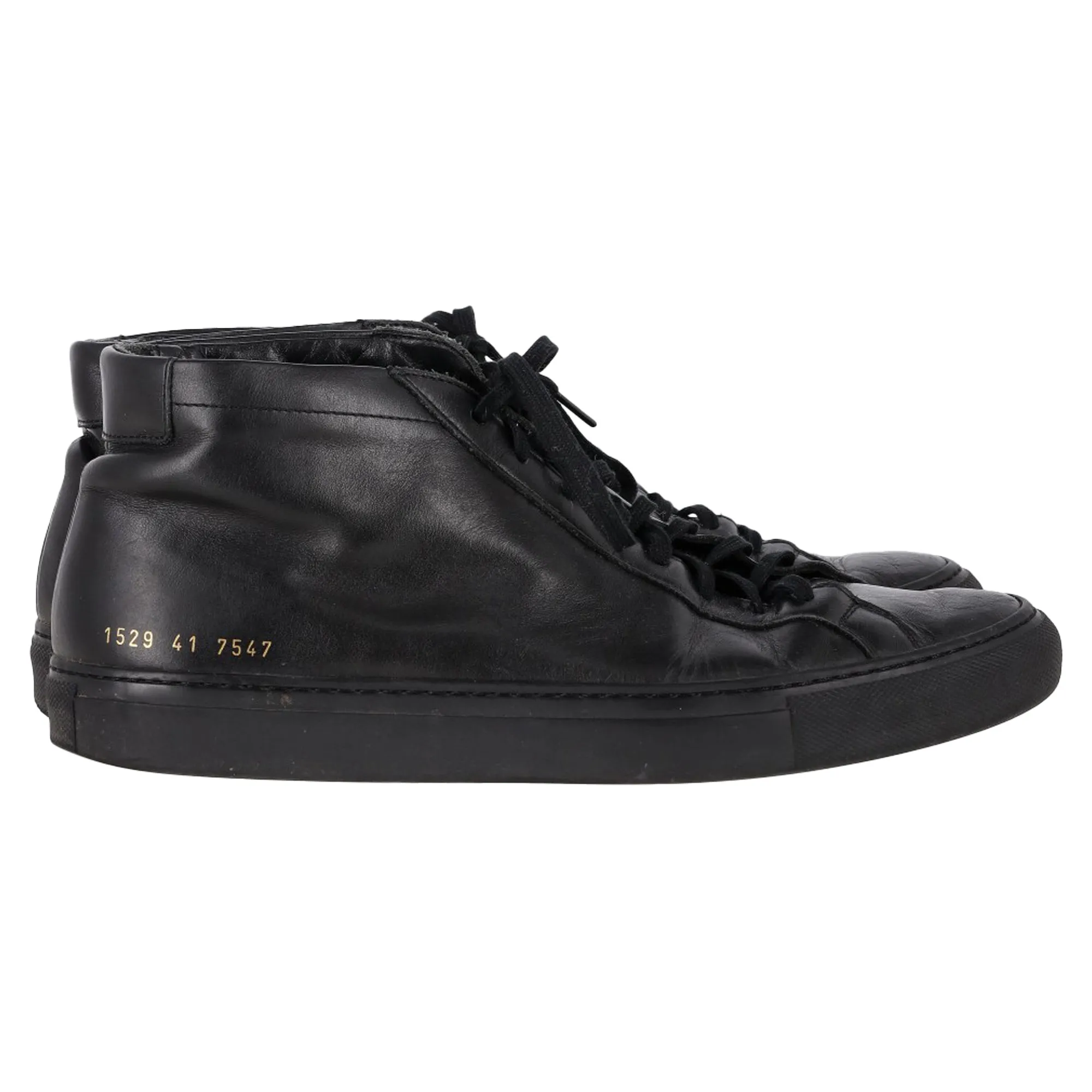 Common Projects Original Achilles High Sneakers in Black Leather