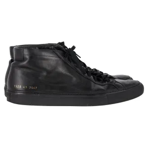 Common Projects Original Achilles High Sneakers in Black Leather