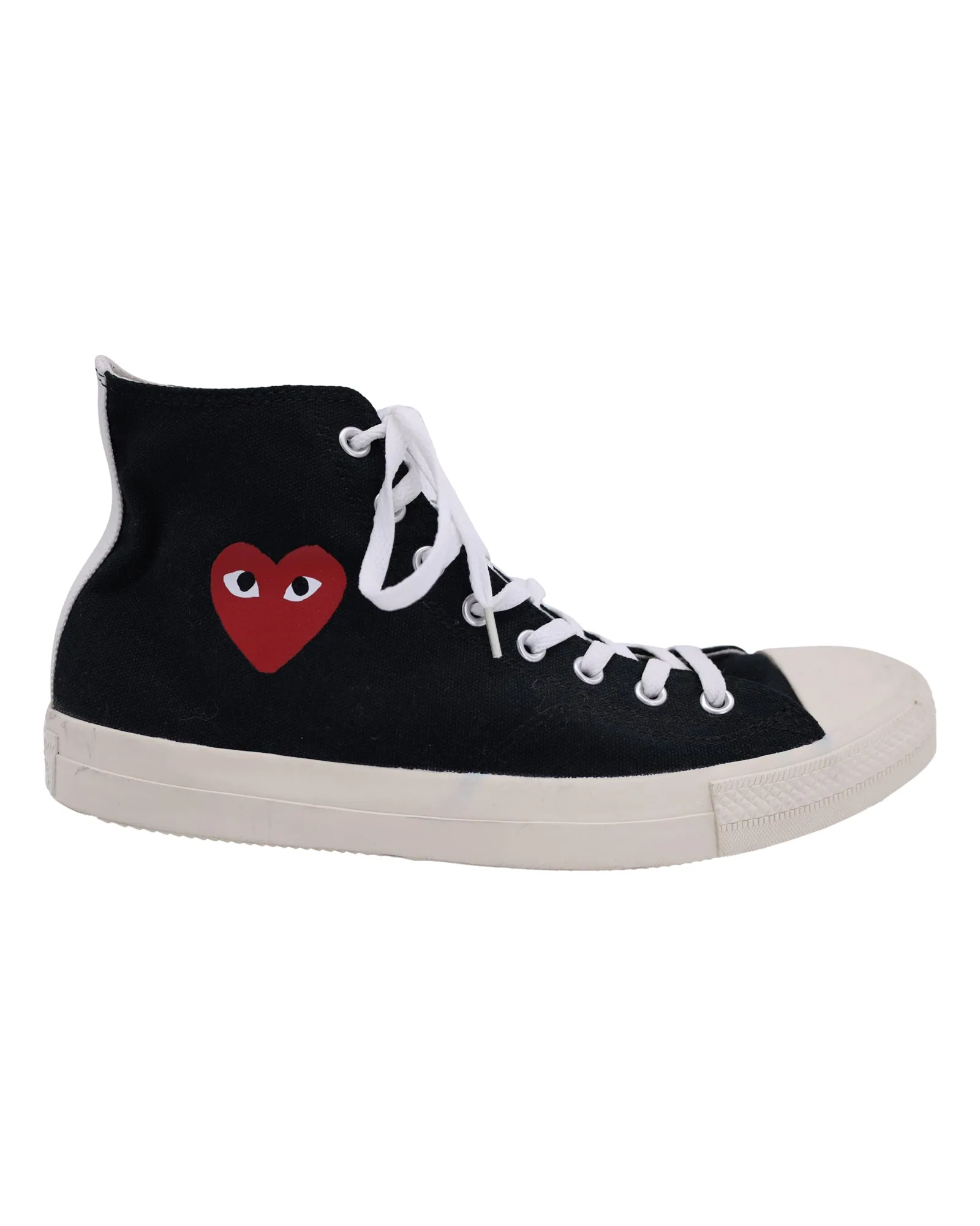 Converse x CDG Play Chuck Taylor High Cut Sneakers in Black Canvas