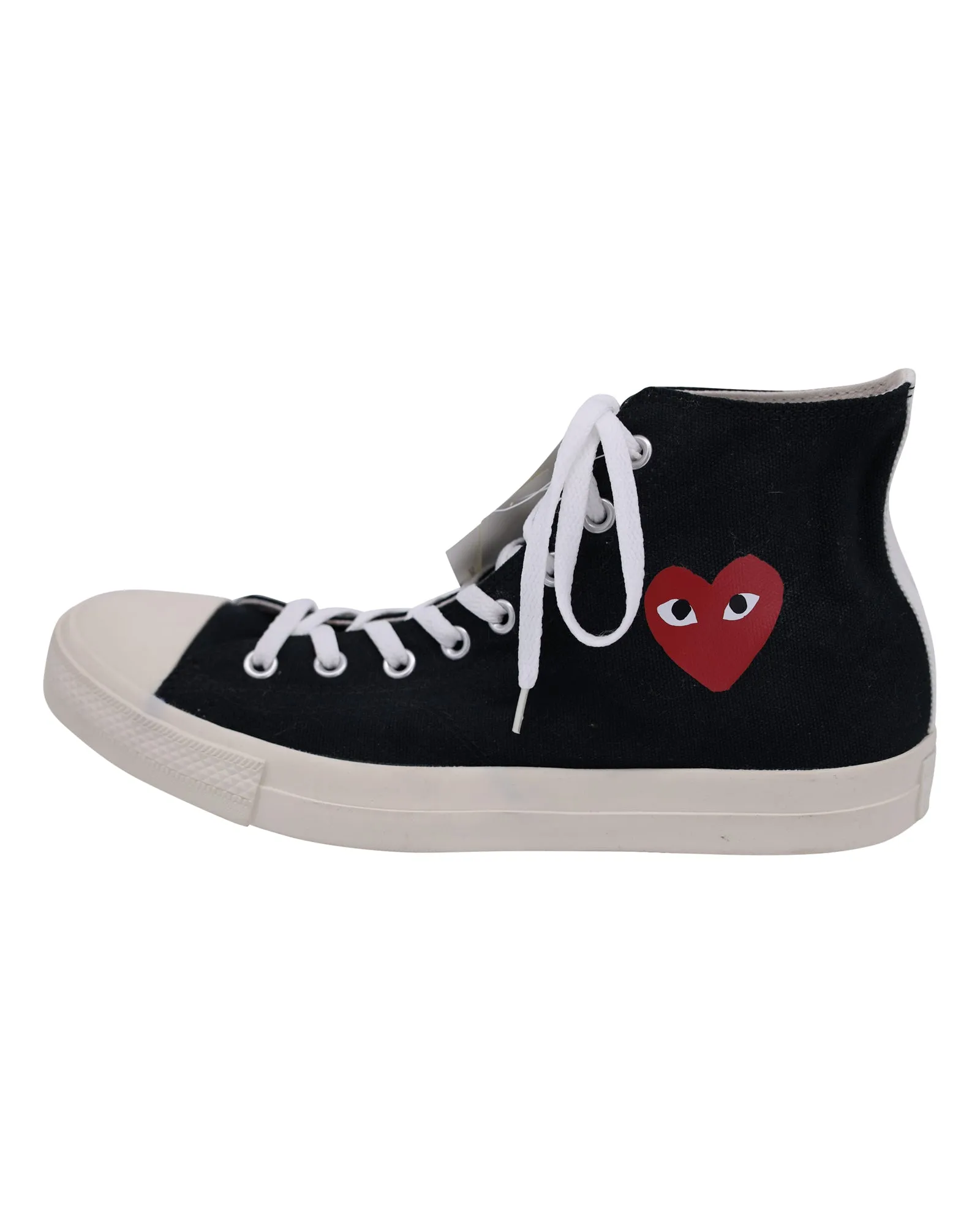 Converse x CDG Play Chuck Taylor High Cut Sneakers in Black Canvas