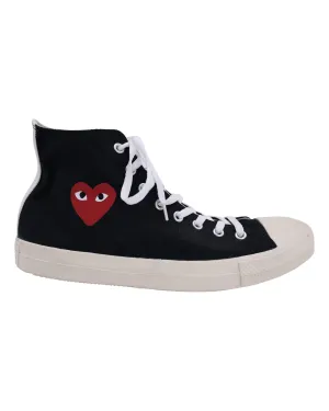 Converse x CDG Play Chuck Taylor High Cut Sneakers in Black Canvas