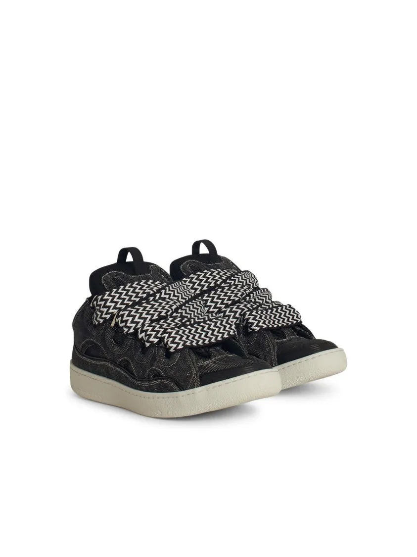 Curb' Black Denim Sneakers