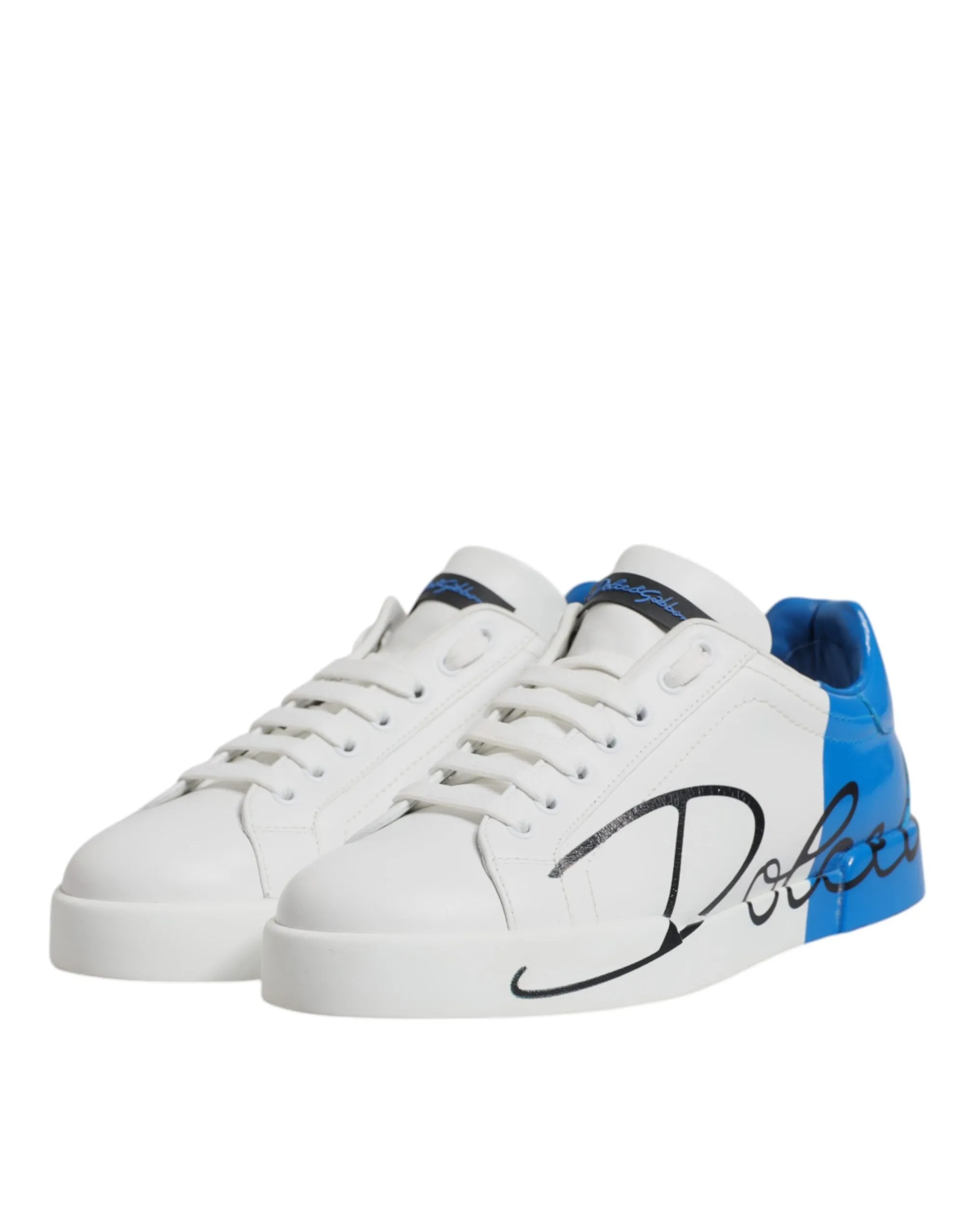 Dolce & Gabbana blue Leather Logo Low Top Sneakers Men's Shoes (Pre-Owned)