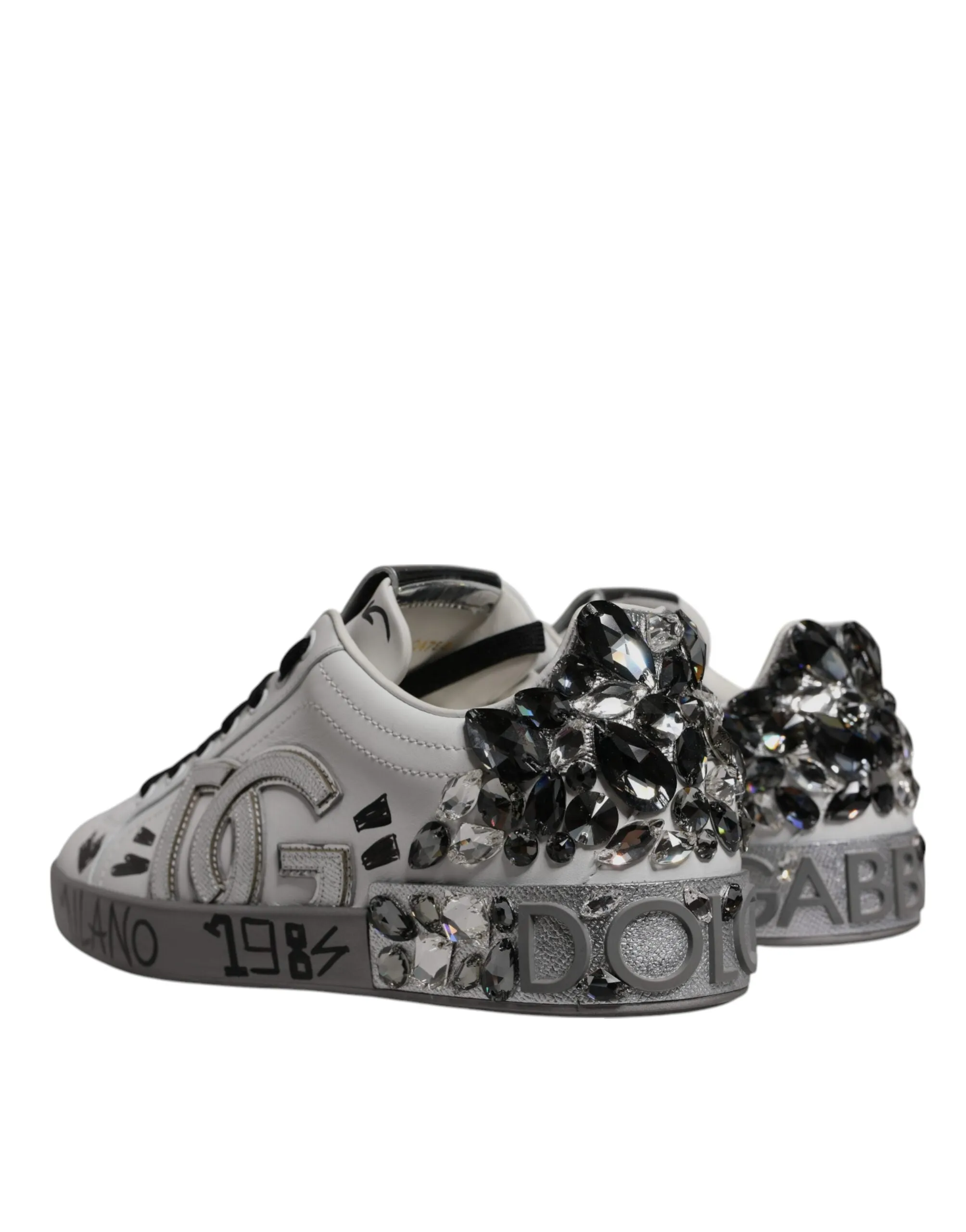 Dolce & Gabbana  Crystal Logo Portofino Sneakers Men's Shoes