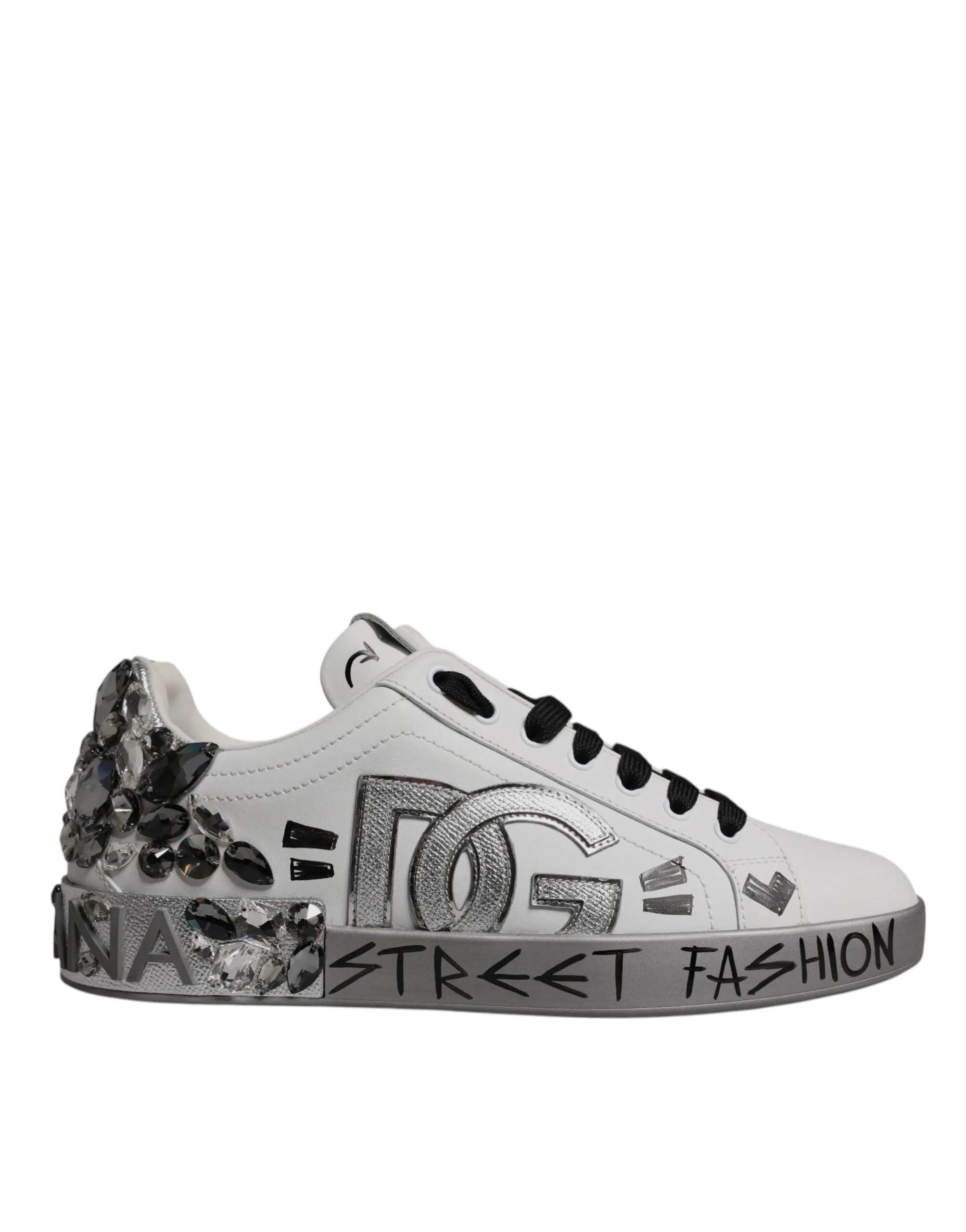 Dolce & Gabbana  Crystal Logo Portofino Sneakers Men's Shoes