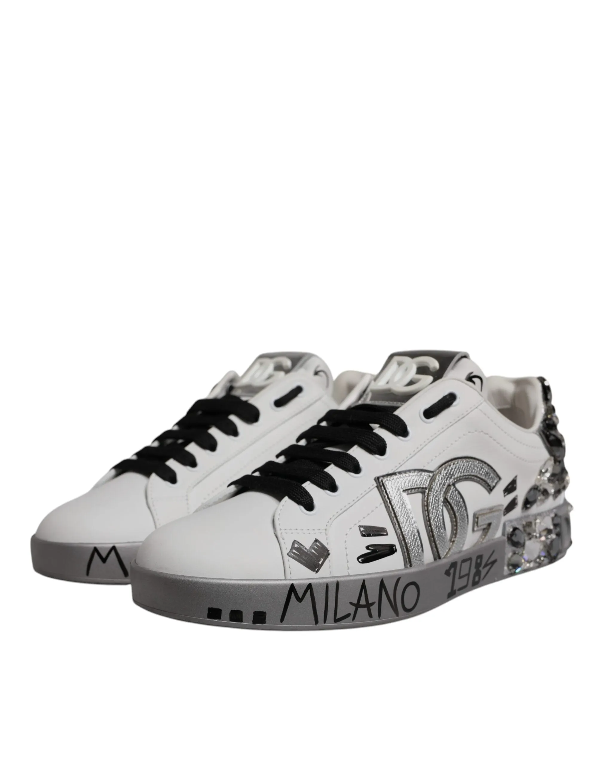Dolce & Gabbana  Crystal Logo Portofino Sneakers Men's Shoes