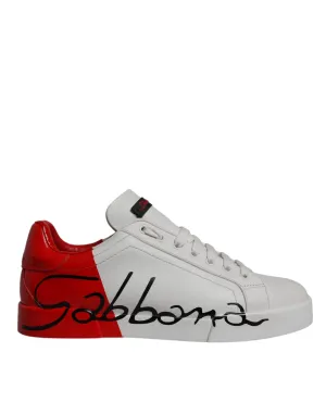 Dolce & Gabbana  Leather Logo Low Top Sneakers Men's Shoes (Pre-Owned)