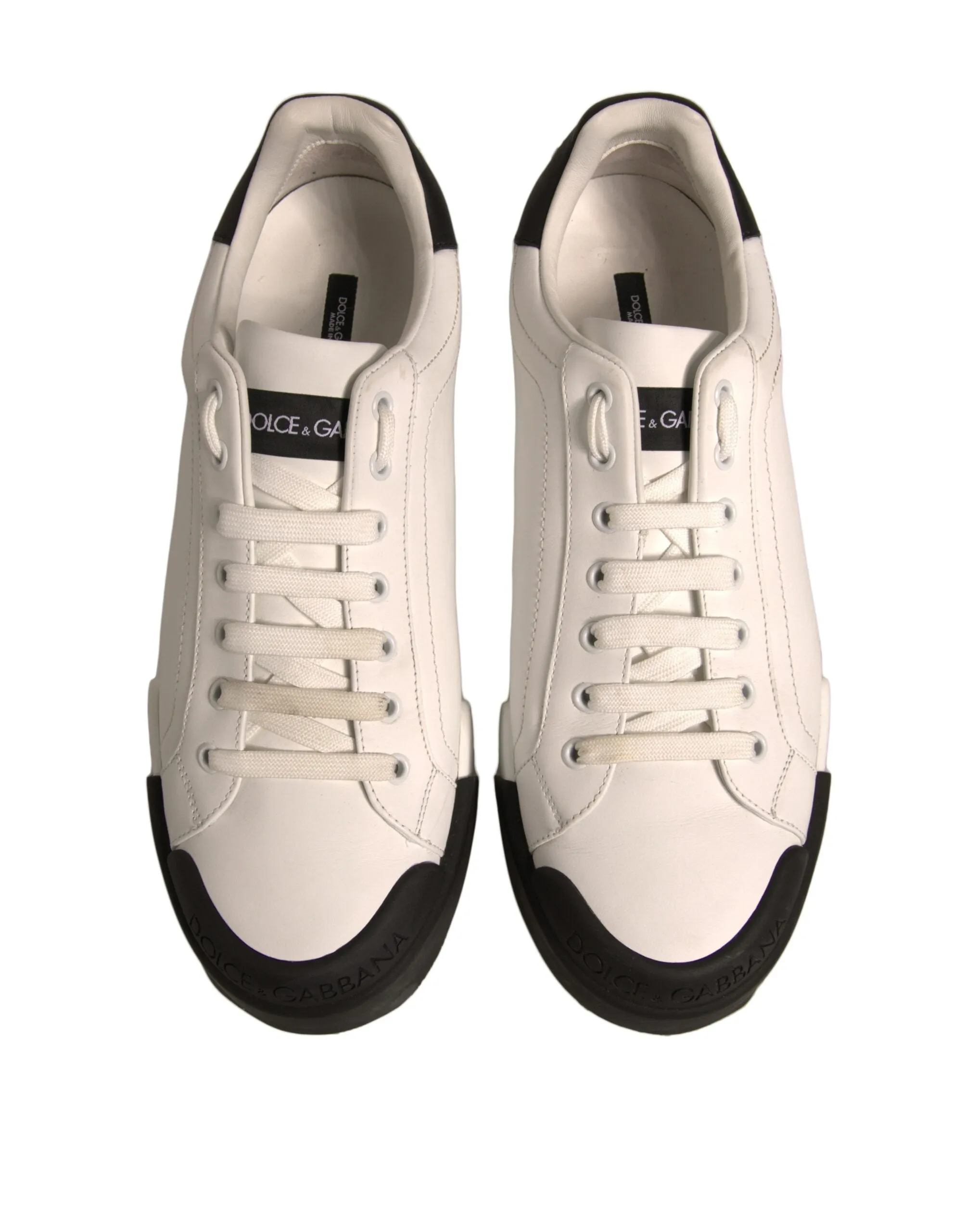 Dolce & Gabbana Leather Logo Portofino Sneakers Men's Shoes (Pre-Owned)