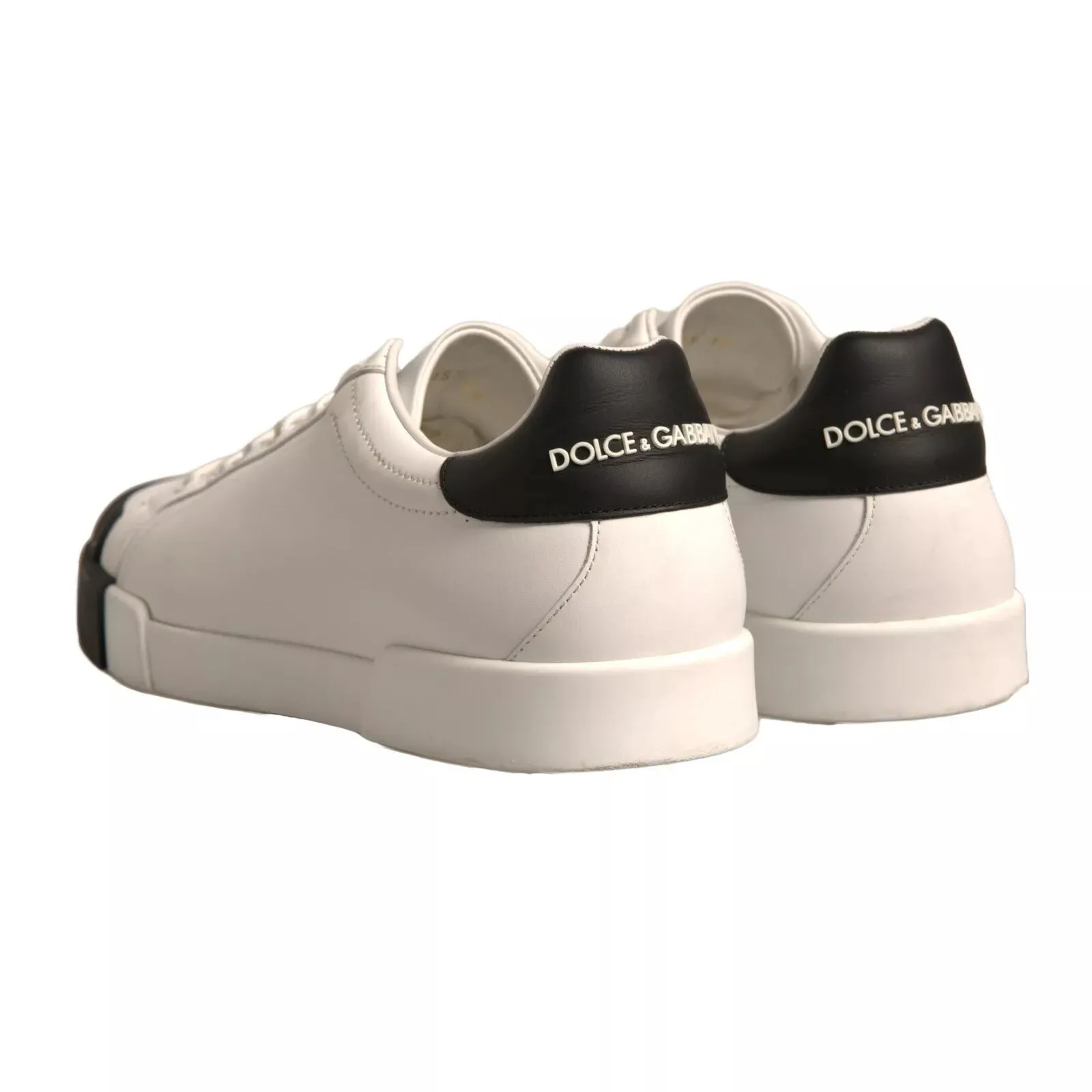 Dolce & Gabbana Leather Logo Portofino Sneakers Men's Shoes (Pre-Owned)