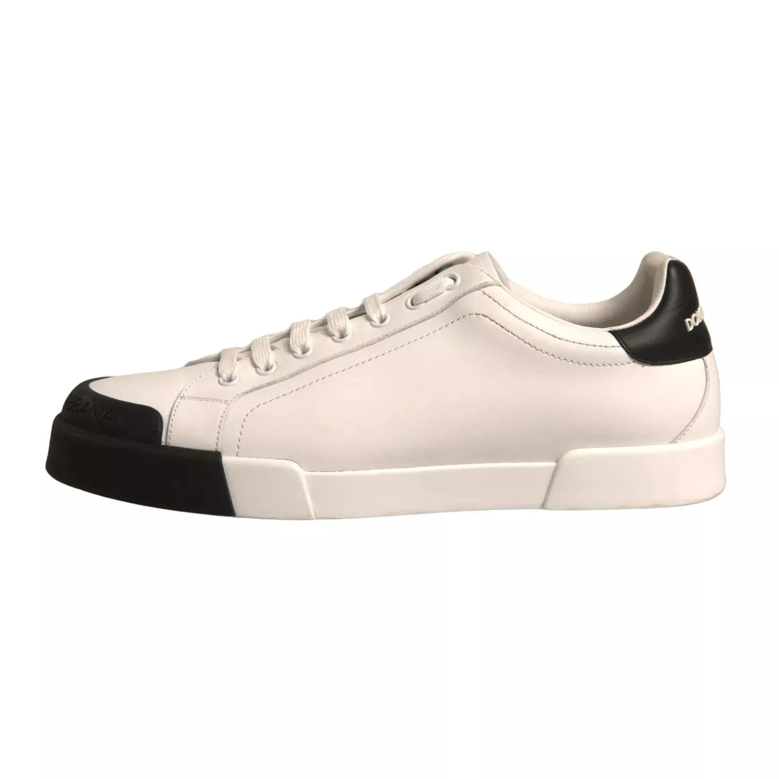 Dolce & Gabbana Leather Logo Portofino Sneakers Men's Shoes (Pre-Owned)