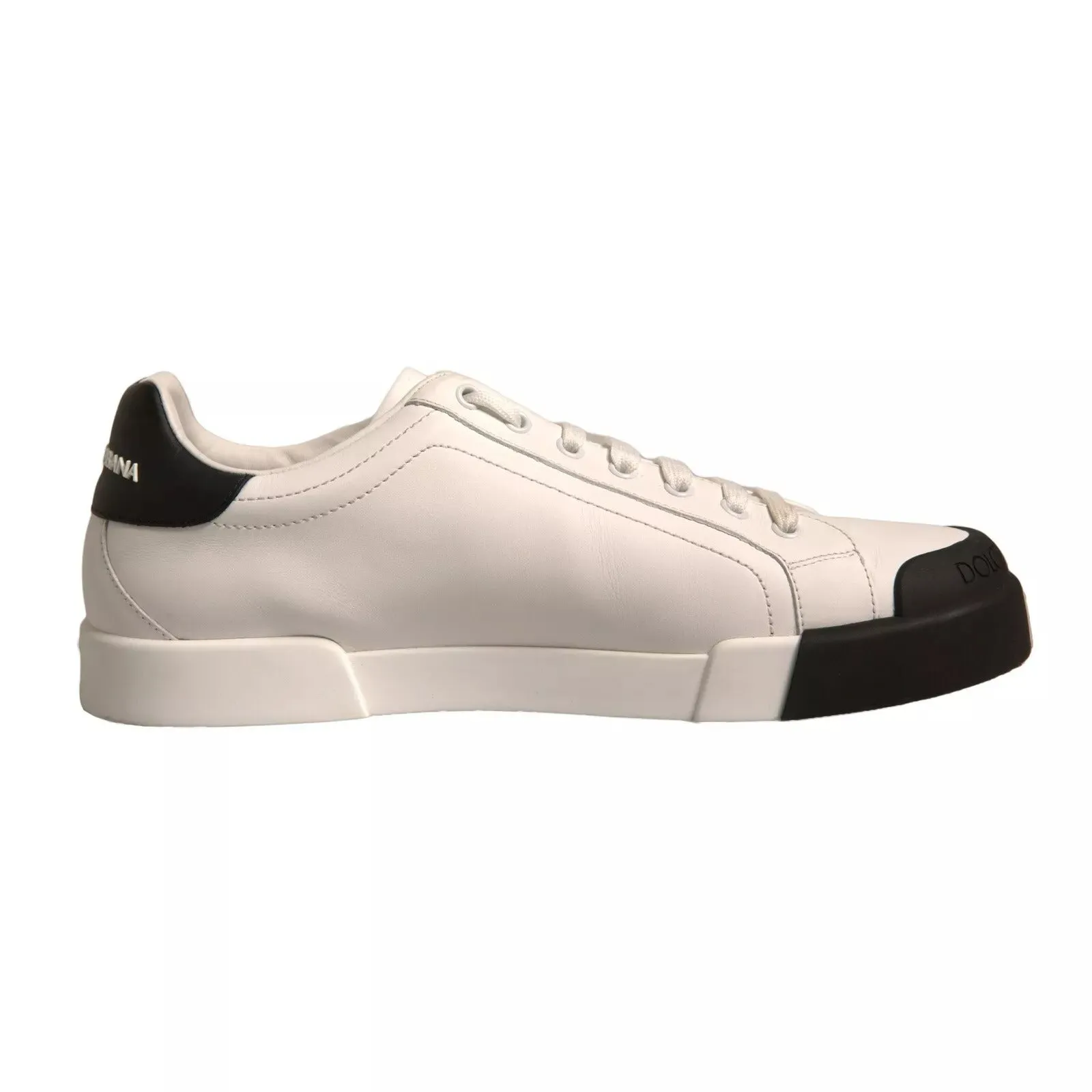 Dolce & Gabbana Leather Logo Portofino Sneakers Men's Shoes (Pre-Owned)