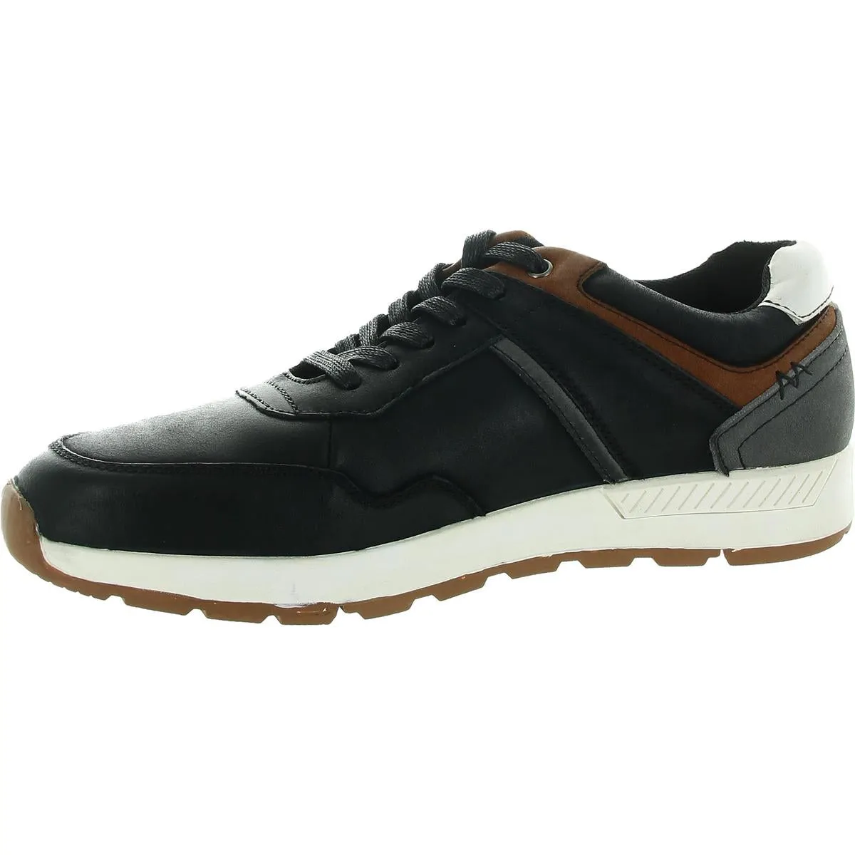 Ezra Mens Lace-Up Leather Casual And Fashion Sneakers