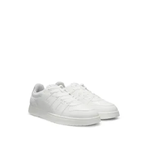 Faux-leather trainers with logo uppers