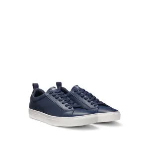Faux-leather trainers with tonal monograms
