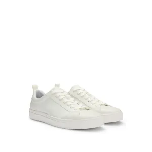 Faux-leather trainers with tonal monograms