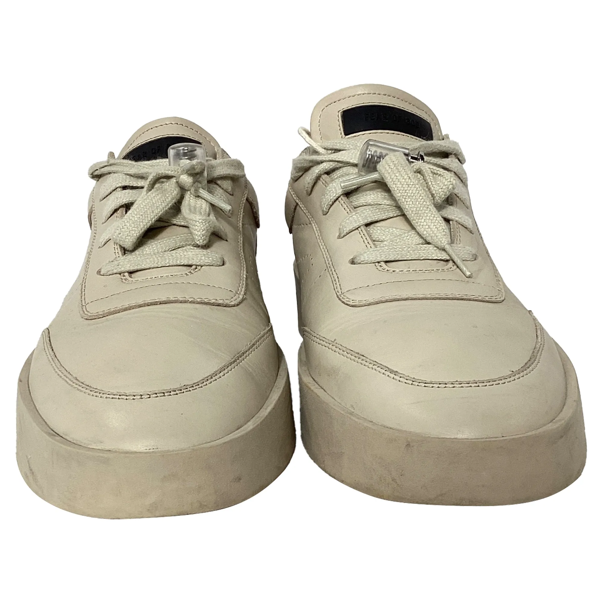 Fear of God Vintage Tennis Low Top Sneakers in Light Beige Leather