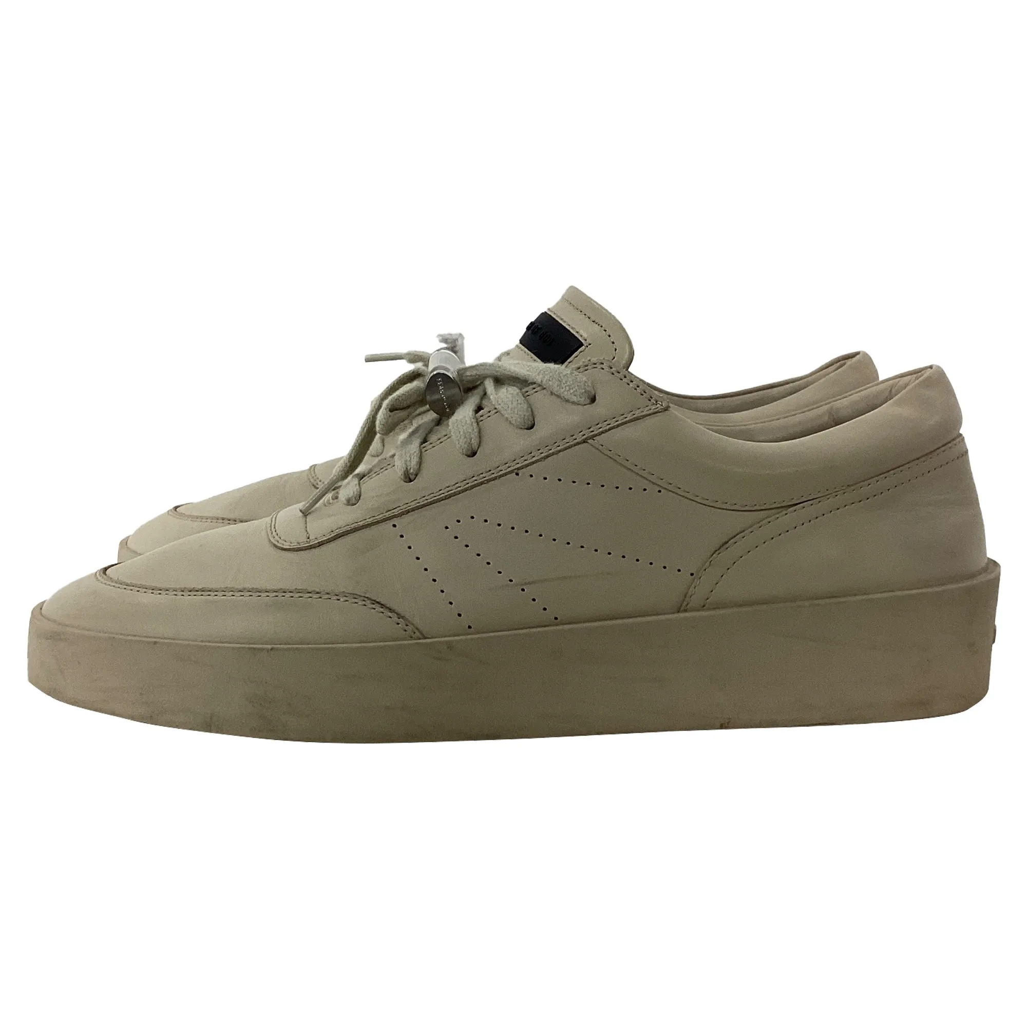 Fear of God Vintage Tennis Low Top Sneakers in Light Beige Leather
