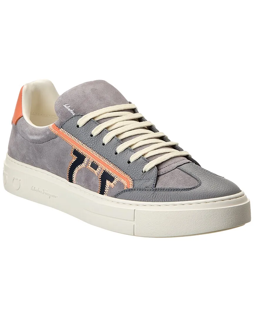 Ferragamo Borg 5 Suede & Leather Sneaker