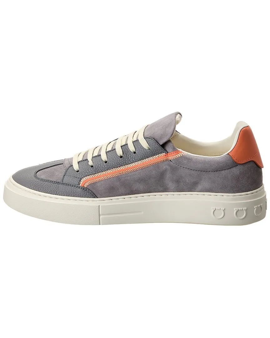 Ferragamo Borg 5 Suede & Leather Sneaker