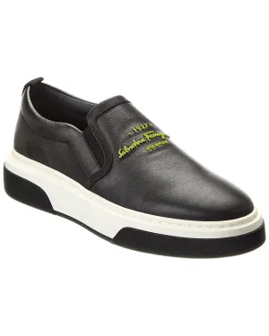 Ferragamo Cassina Saddle Leather Sneaker