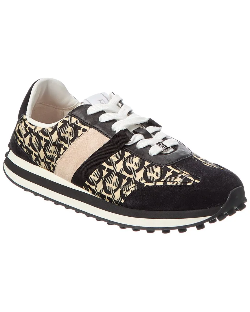 Ferragamo Gancini Canvas & Suede Sneaker