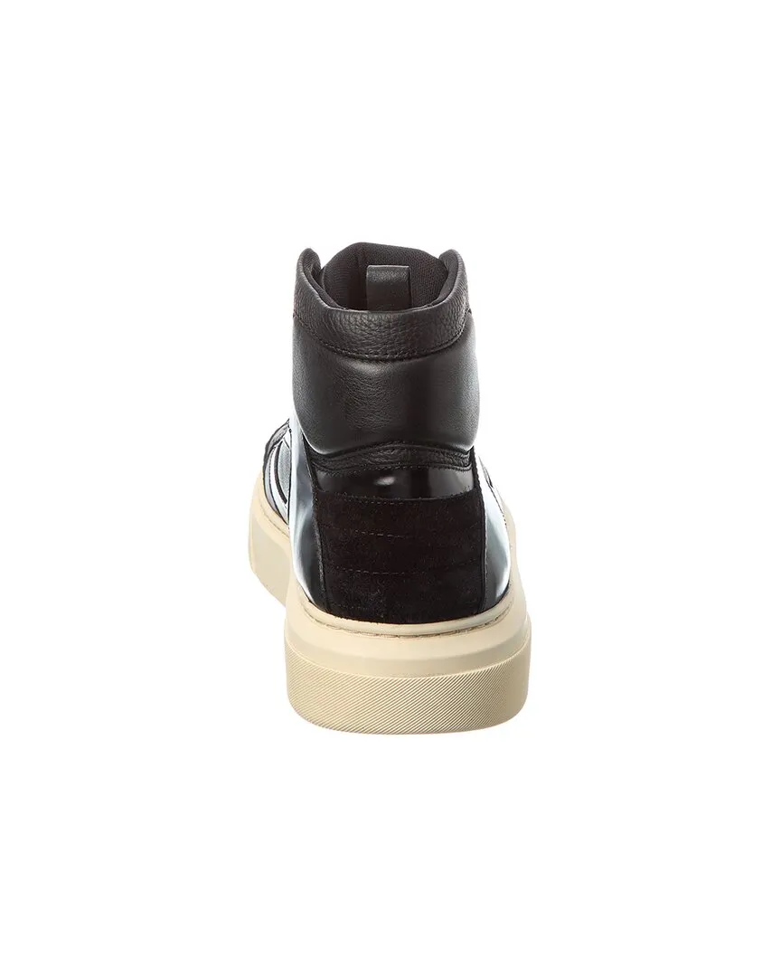 Ferragamo Leather High-Top Sneaker