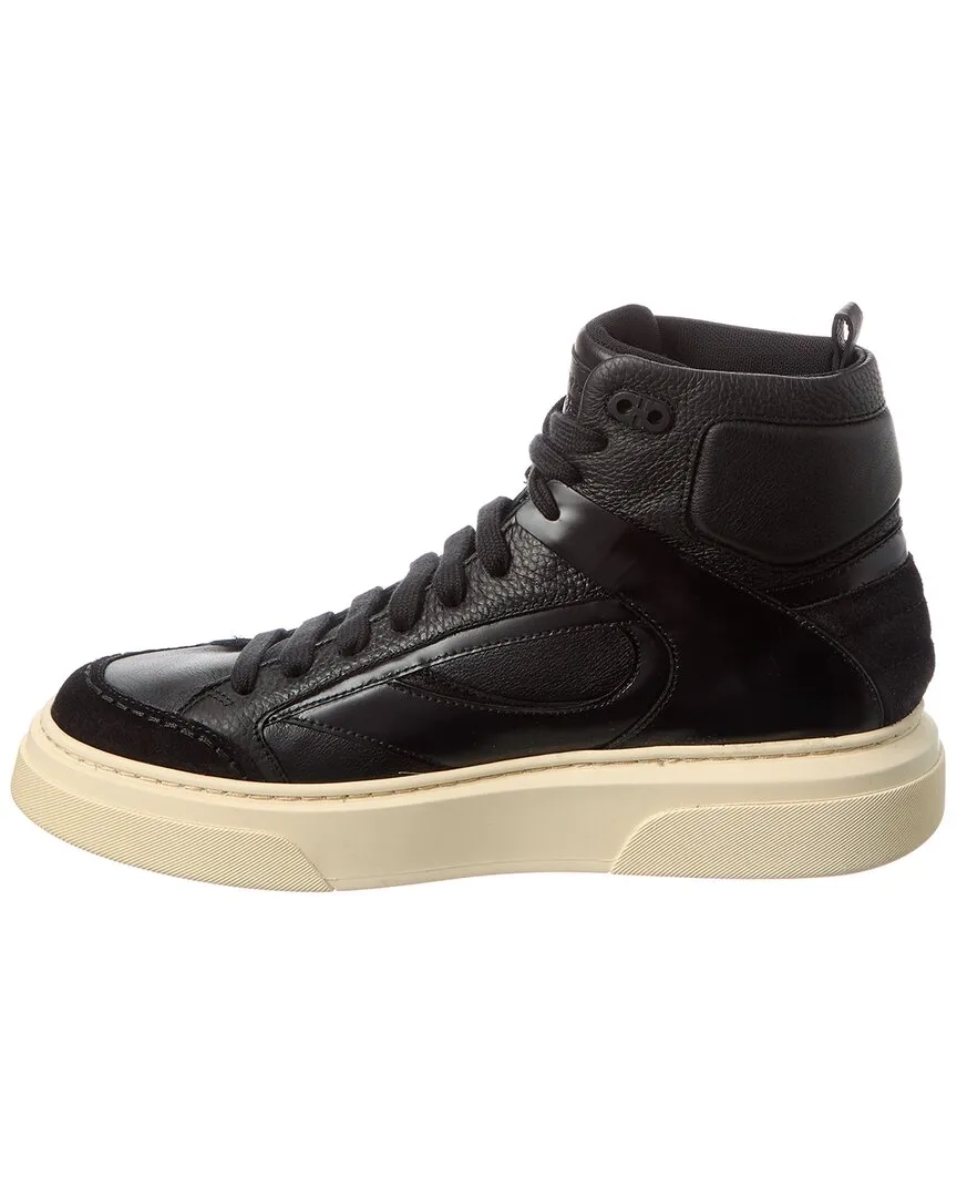 Ferragamo Leather High-Top Sneaker