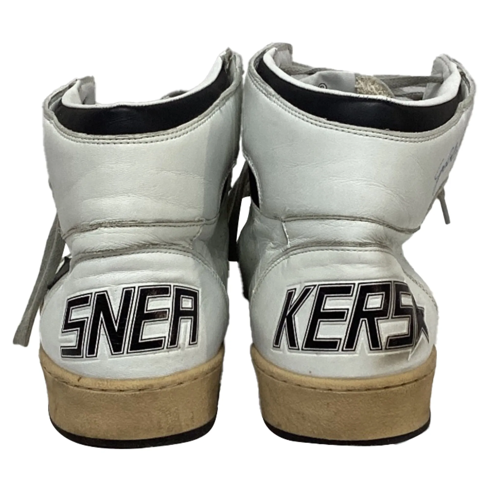 Golden Goose Sky-Star High-Top Sneakers in White Leather