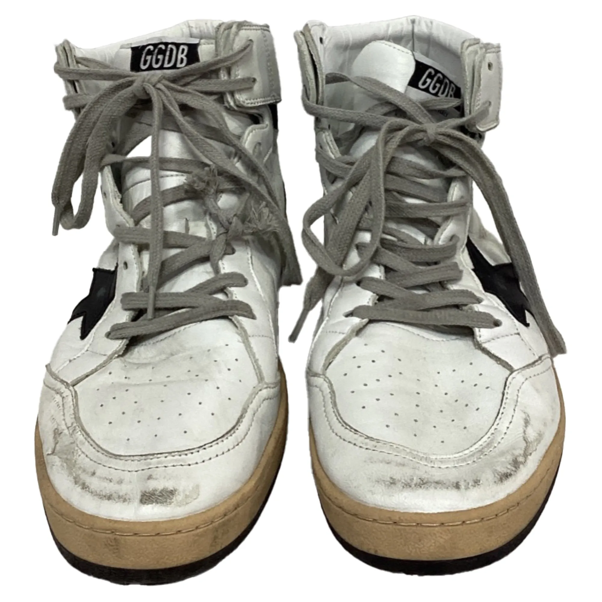Golden Goose Sky-Star High-Top Sneakers in White Leather