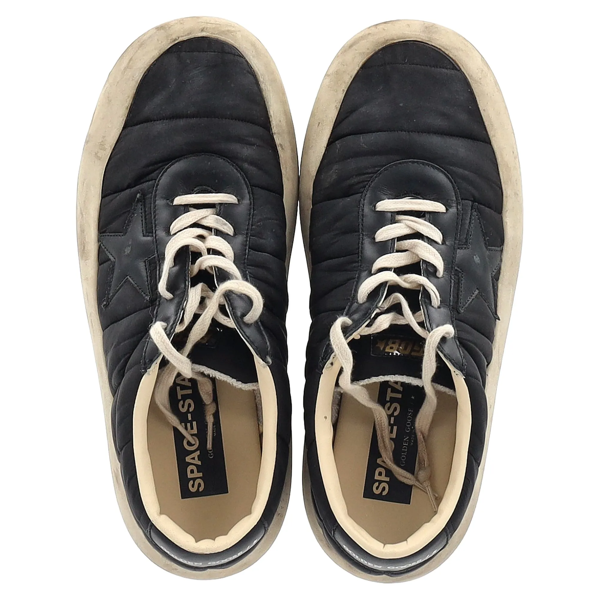 Golden Goose Space Star Sneakers in Black Nylon