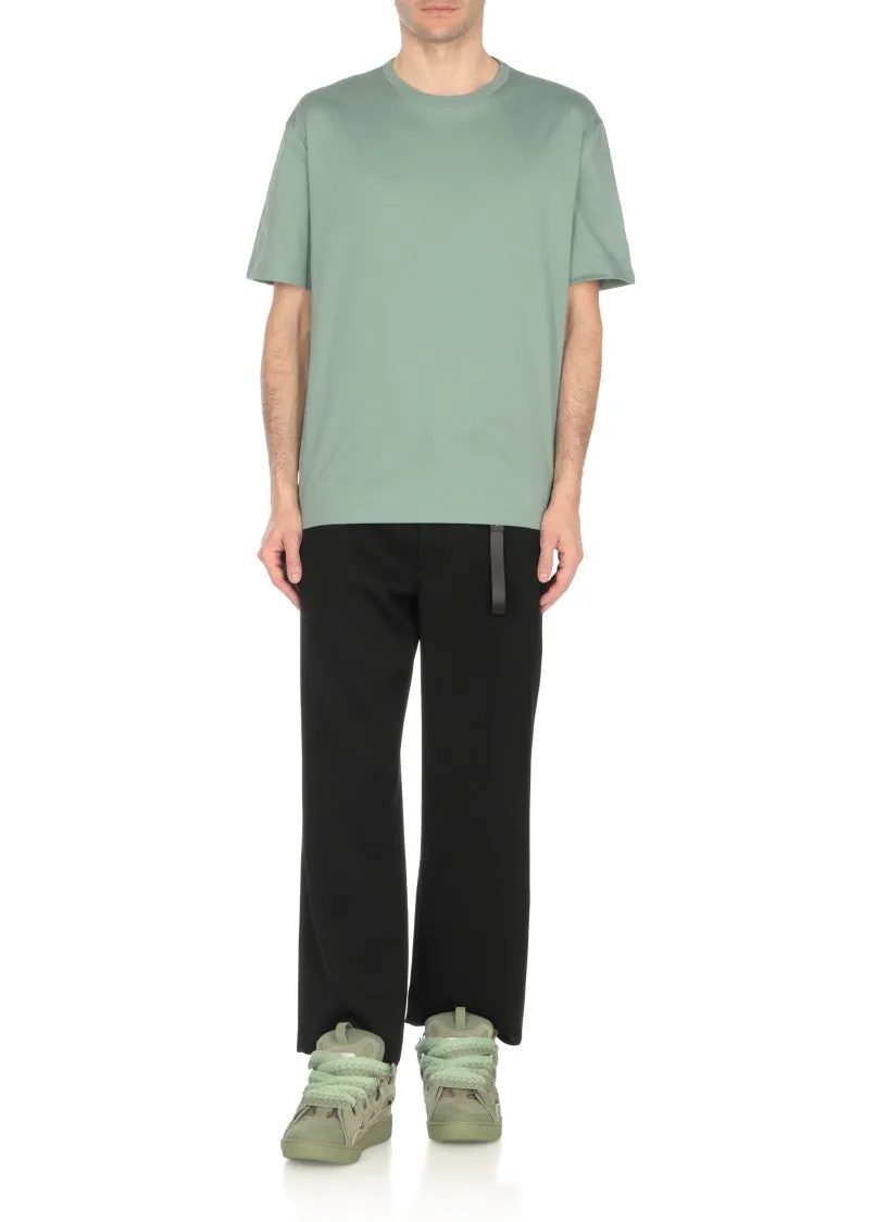 Green Cotton Curb Sneakers