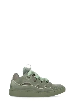 Green Cotton Curb Sneakers