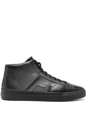 Grey Calf Leather Sneaker With Logo