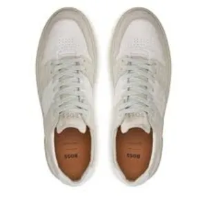 Hugo Boss Men's Gary Suede Leather Tennis Sneakers, Open White