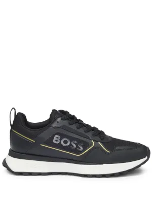 Hugo Boss Men's Jonah Running Sneaker, Black/Gold