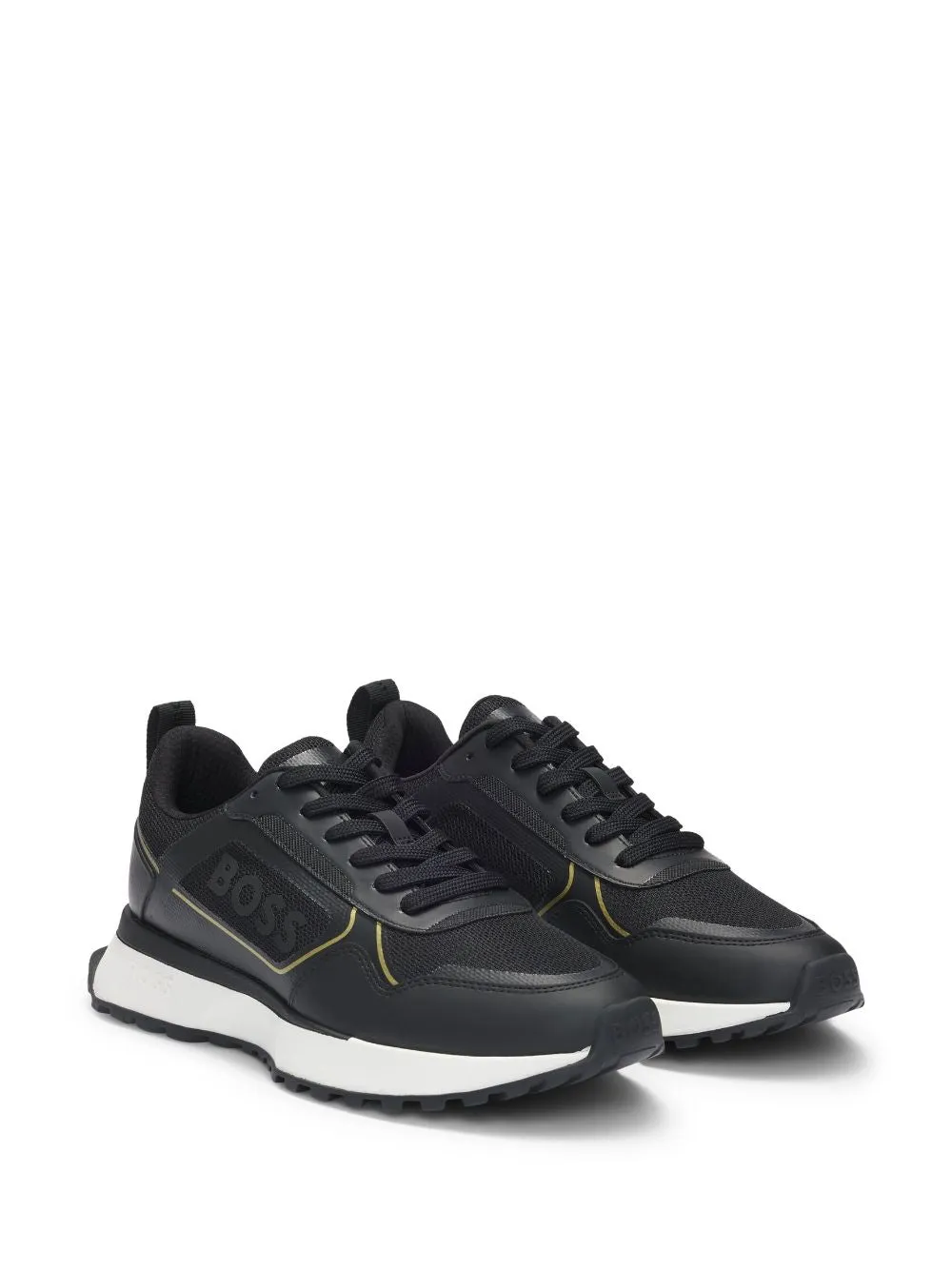 Hugo Boss Men's Jonah Running Sneaker, Black/Gold