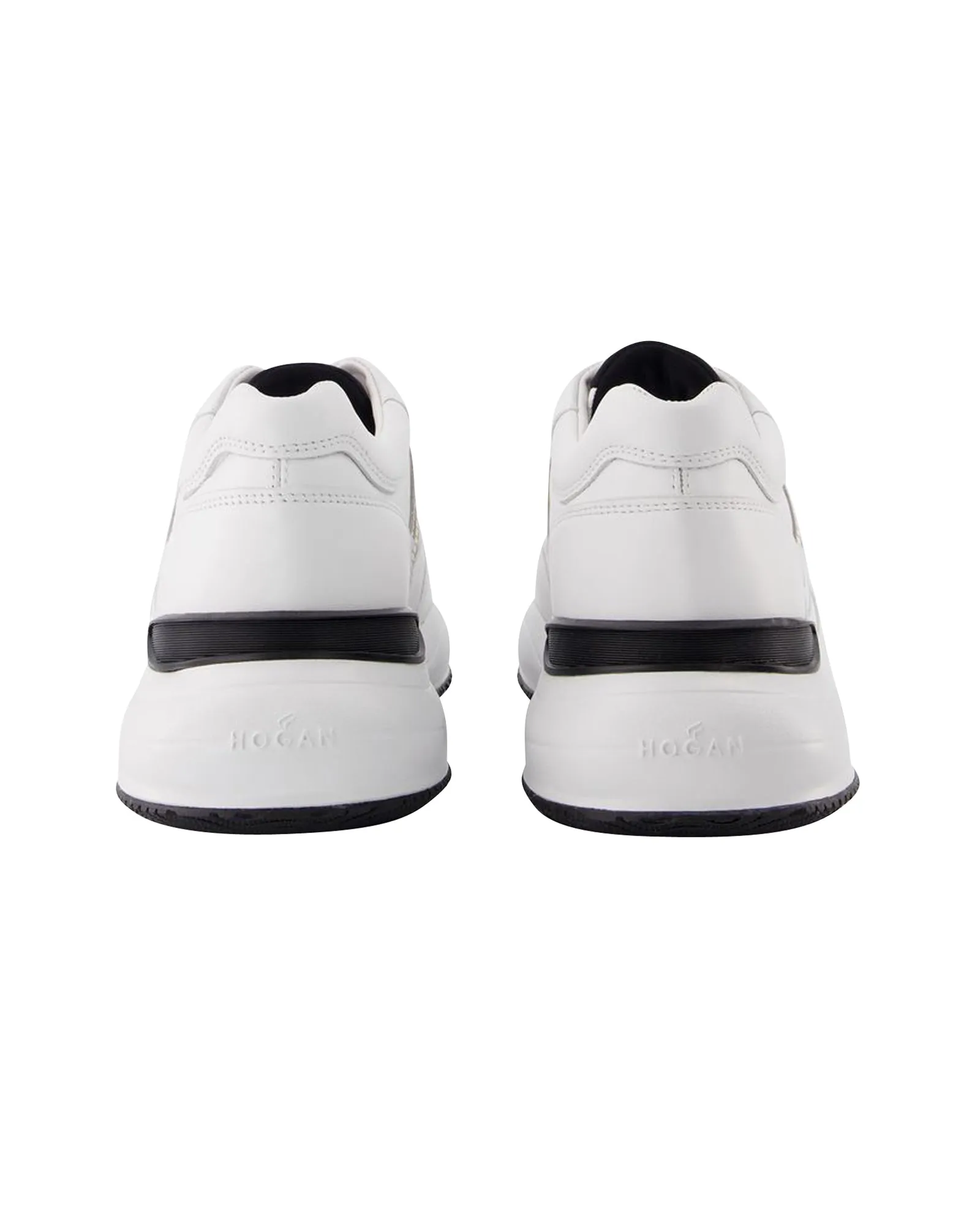 Interaction Allacciato H Laser Sneakers in White Canvas