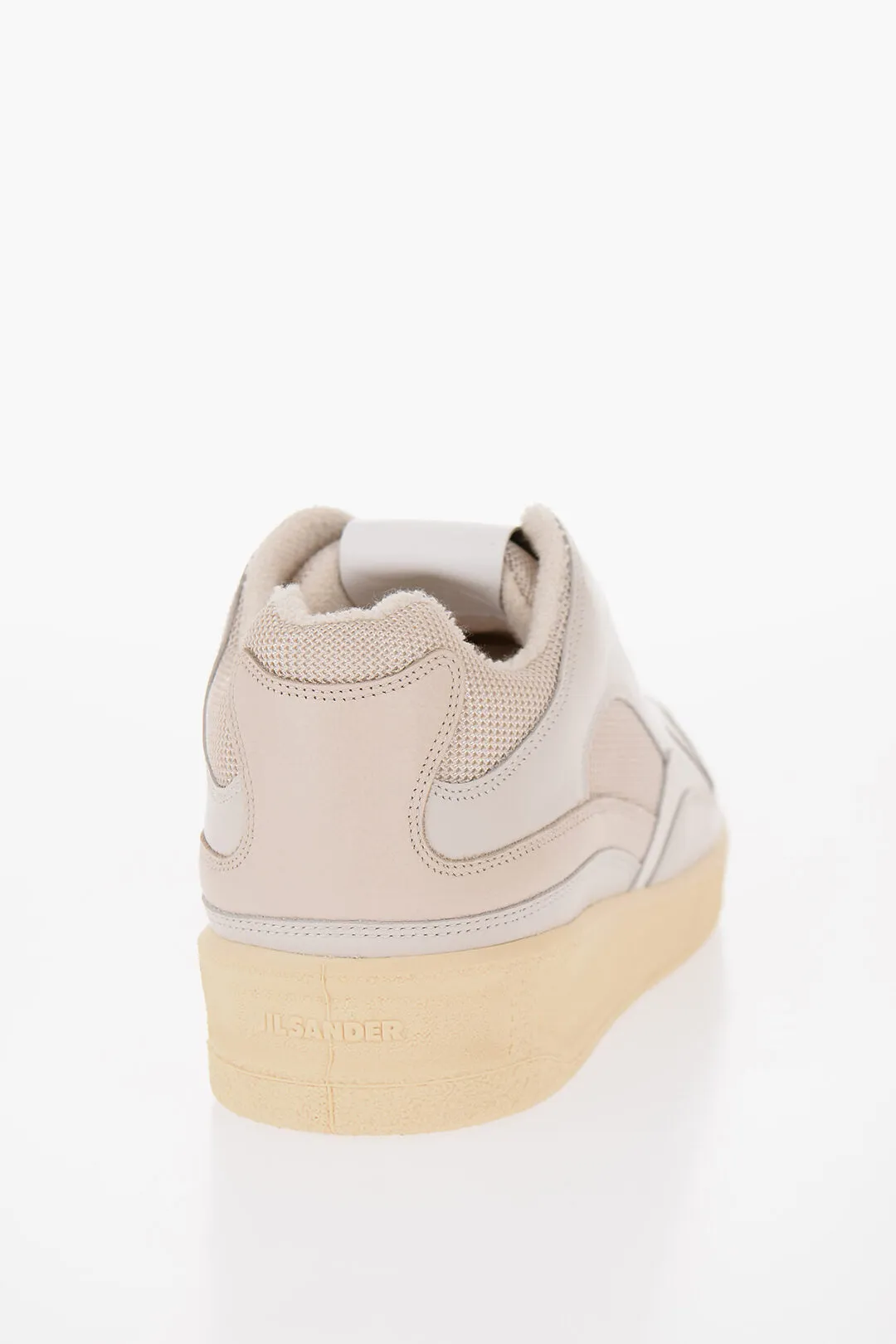 Jil Sander Lace-Up Dragon Leather Sneakers With Rubber Sole