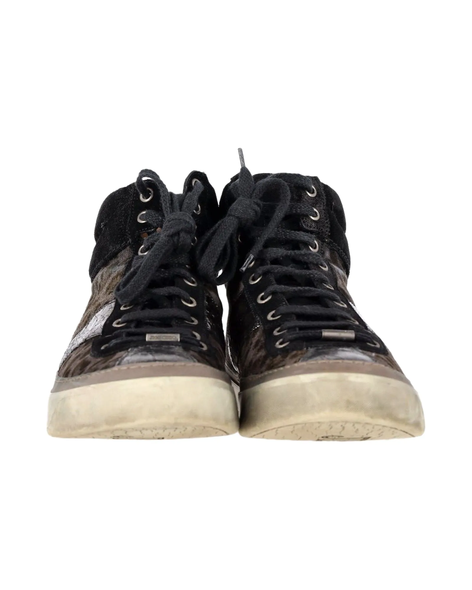 Jimmy Choo Belgravia High-Top Sneakers in Animal Print Suede