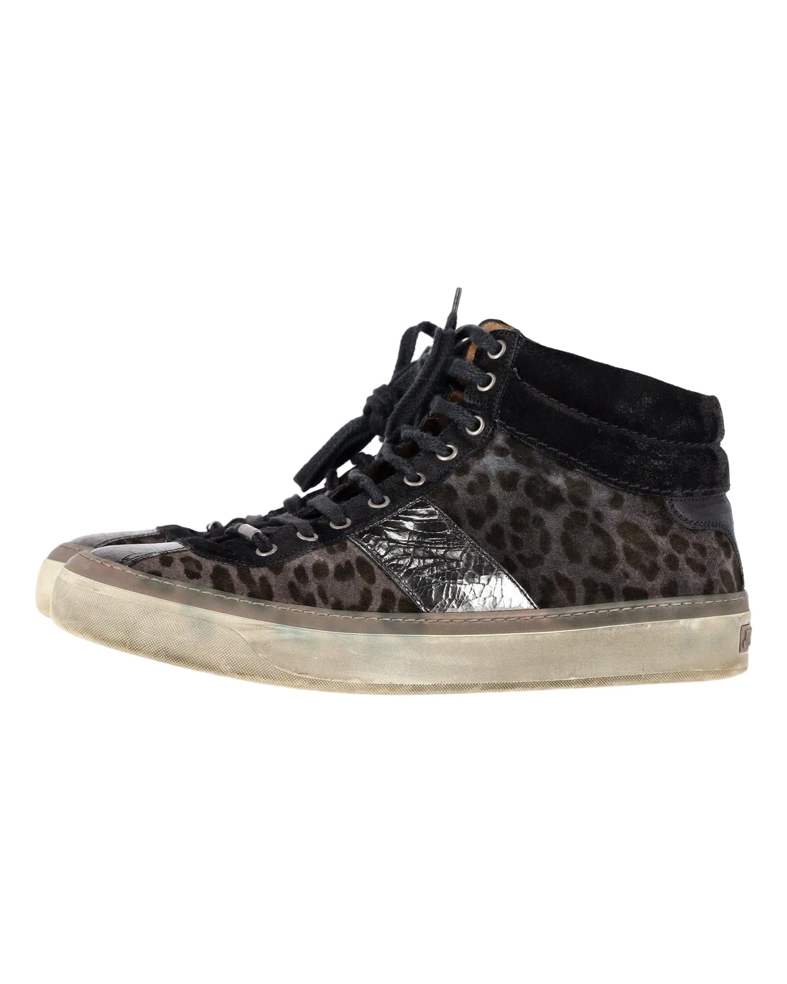 Jimmy Choo Belgravia High-Top Sneakers in Animal Print Suede