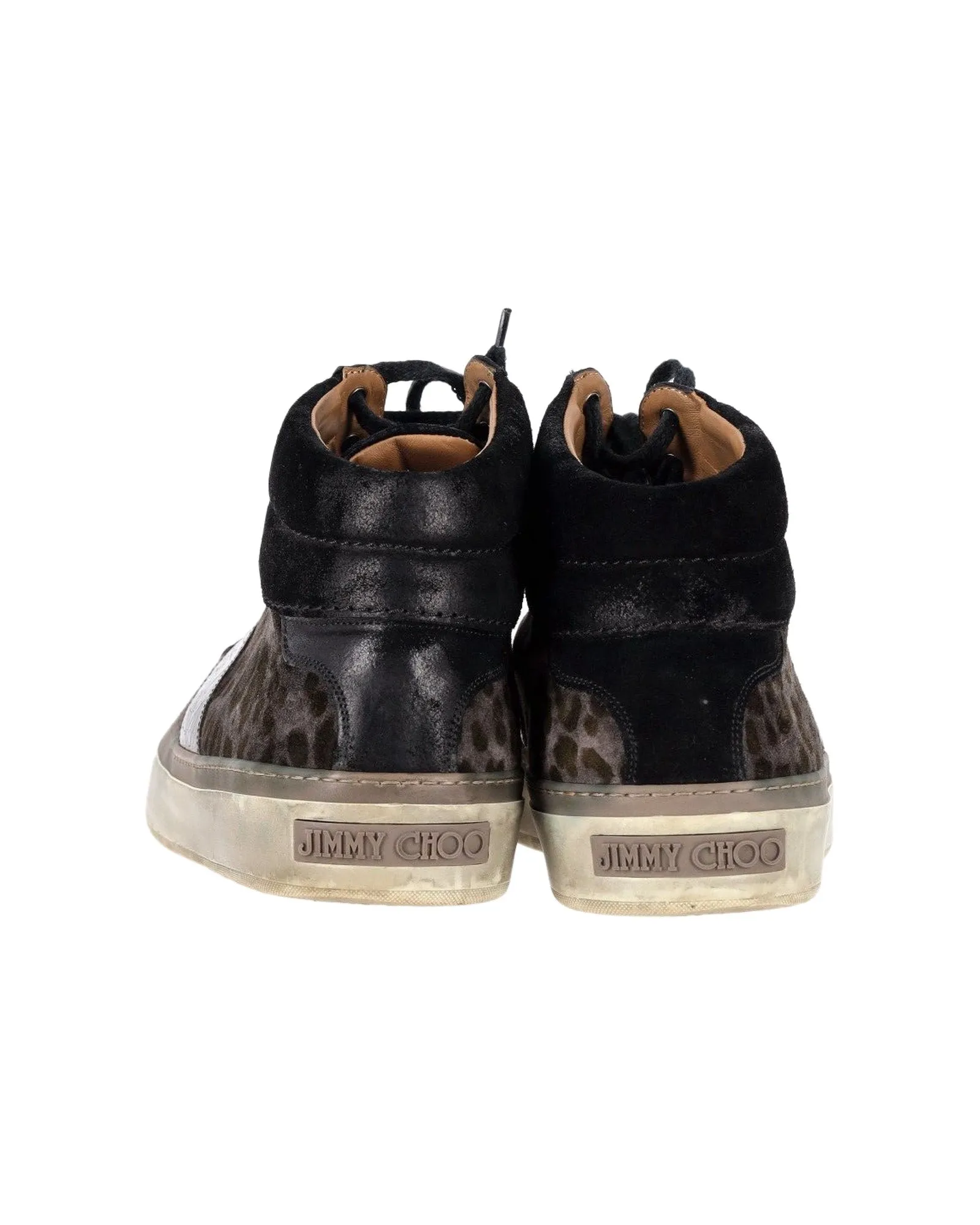 Jimmy Choo Belgravia High-Top Sneakers in Animal Print Suede