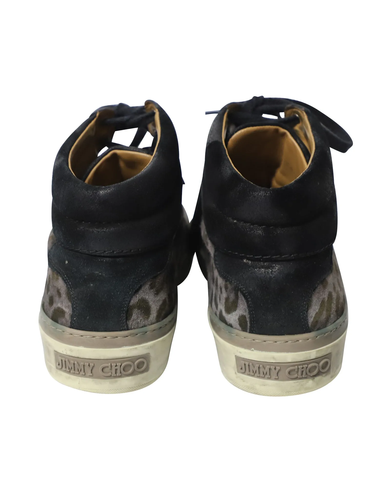 Jimmy Choo Belgravia Leopard High Top Trainers in Multicolor Leather