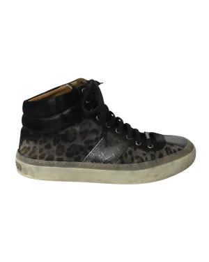 Jimmy Choo Belgravia Leopard High Top Trainers in Multicolor Leather