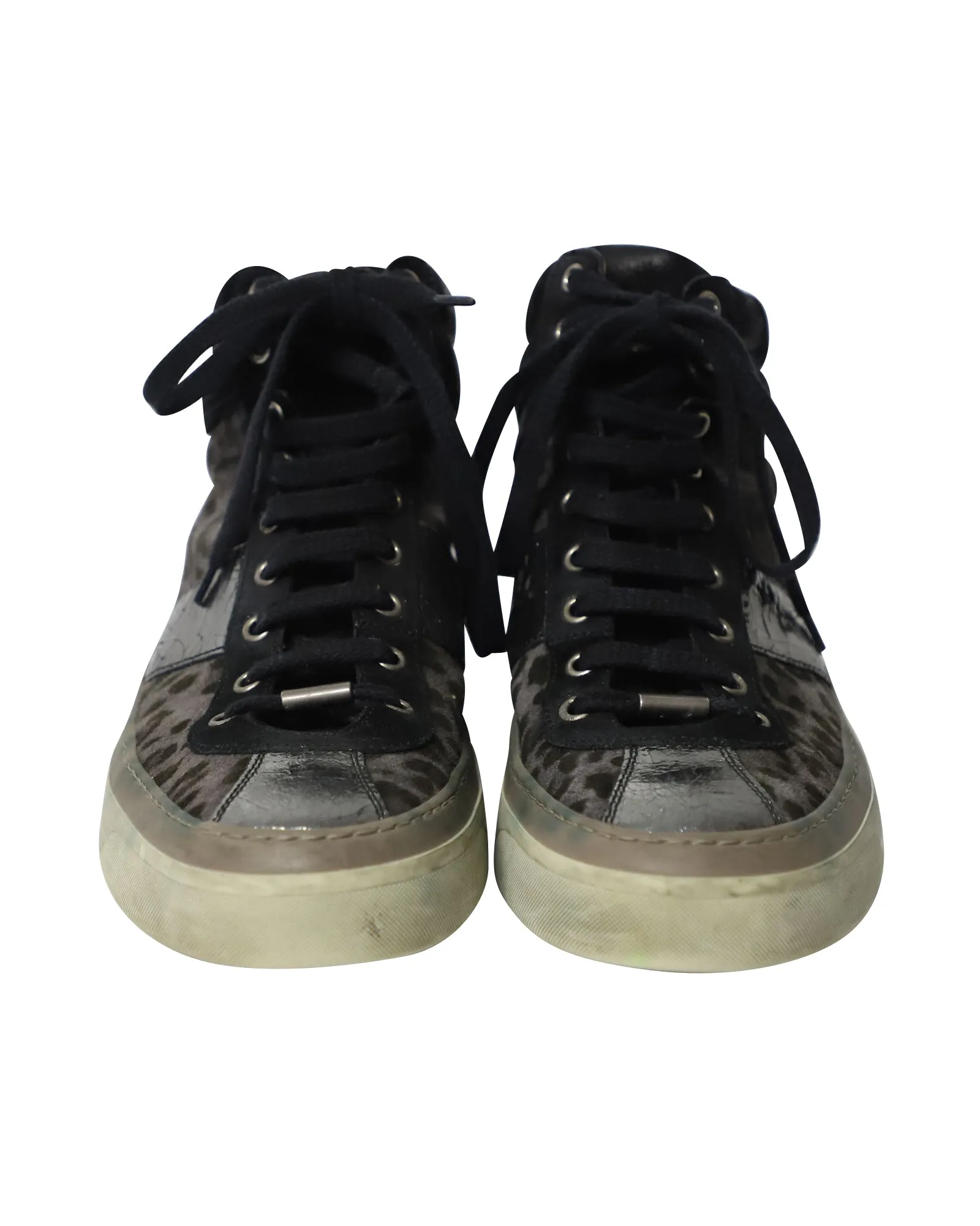 Jimmy Choo Belgravia Leopard High Top Trainers in Multicolor Leather